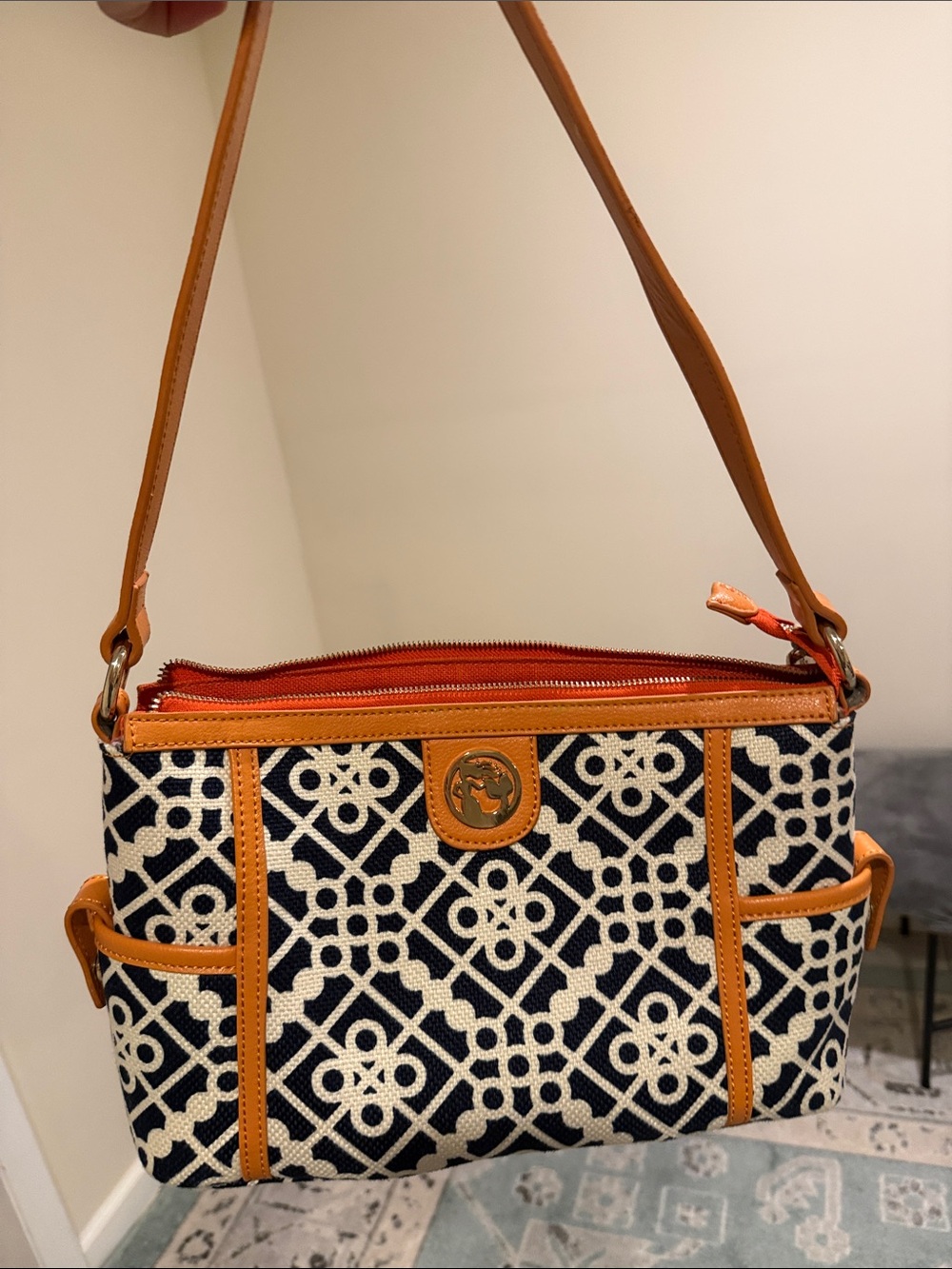 Spartina 449 navy linen shoulder bag